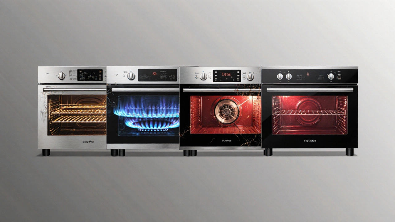 Four oven types cutaway showing internal components and wear points.