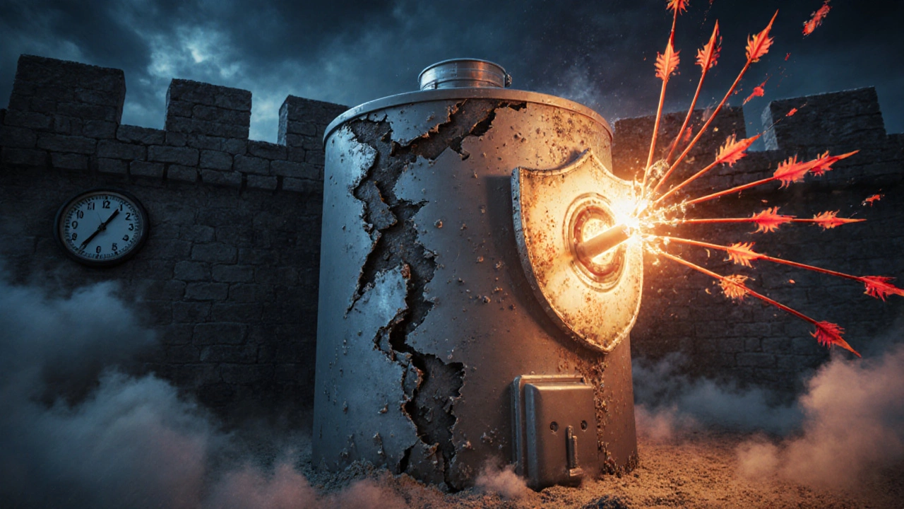 Water heater tank as a fortress protected by a glowing anode rod shield