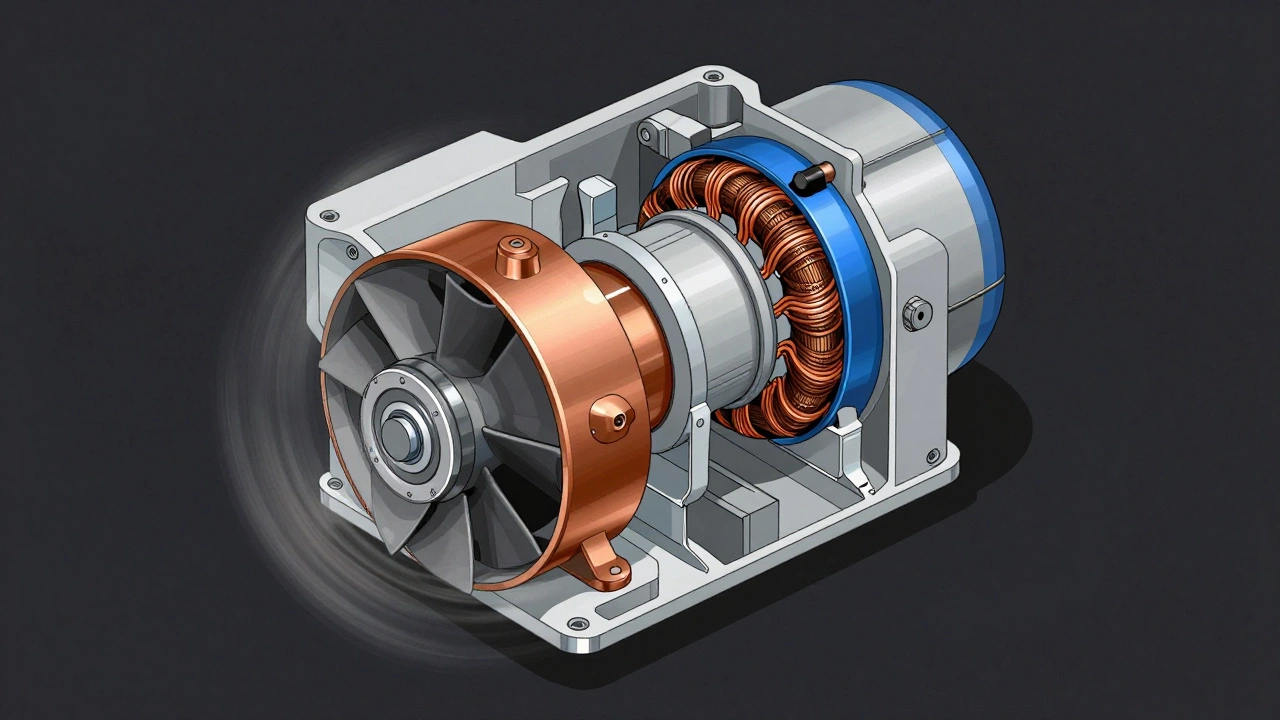 Technical diagram of extractor fan motor internal components