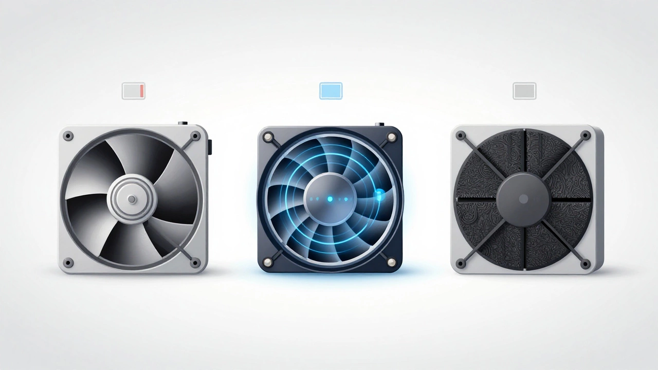 Illustration comparing lifespans of three different extractor fan types
