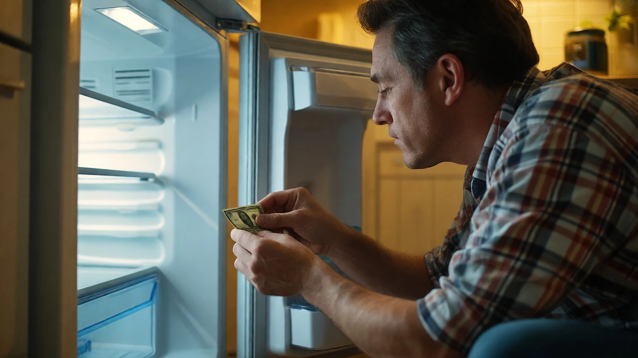 Testing refrigerator door seal with dollar bill